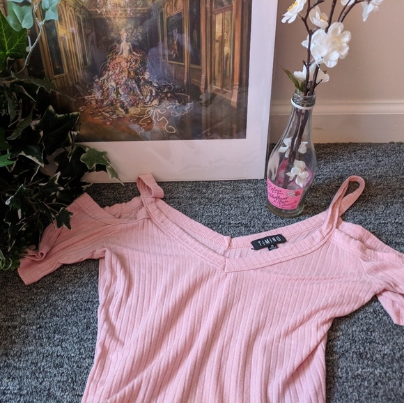 Pink Cold Shoulder Tank - Picture 2 of 2